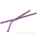 Titanium Ice Pattern Drinking Straws Metal Drink Straw